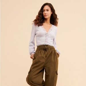 Free People | Lace Lilac Run with Me Cardigan Top SZ S